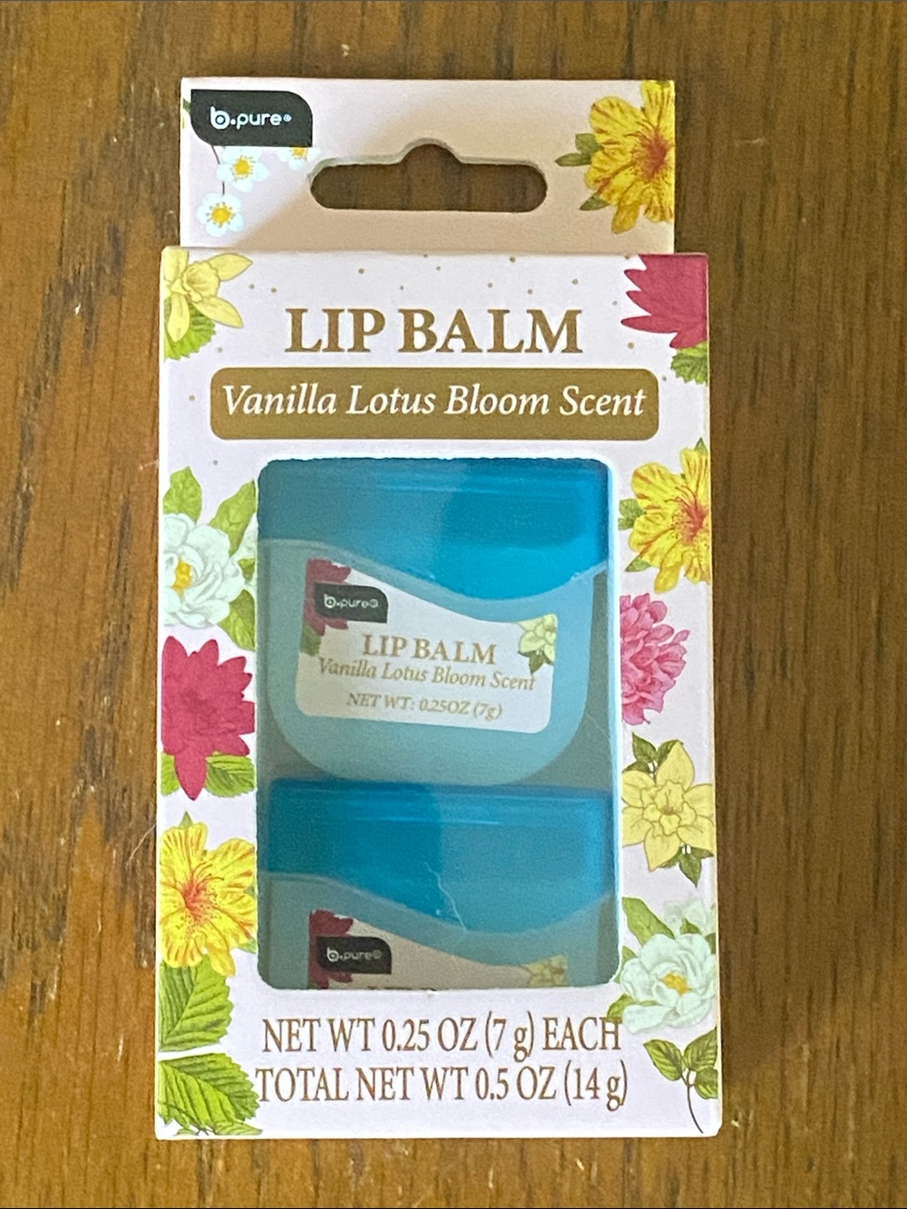 3/$10 b.pure VANILLA LOTUS BLOOM Lip Balm Pack
